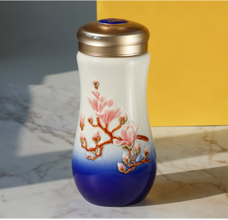 Dry Tang Xuan live China cups and gold prosperity prosperous spring cup with double insulation ceramic tea cup business custom
