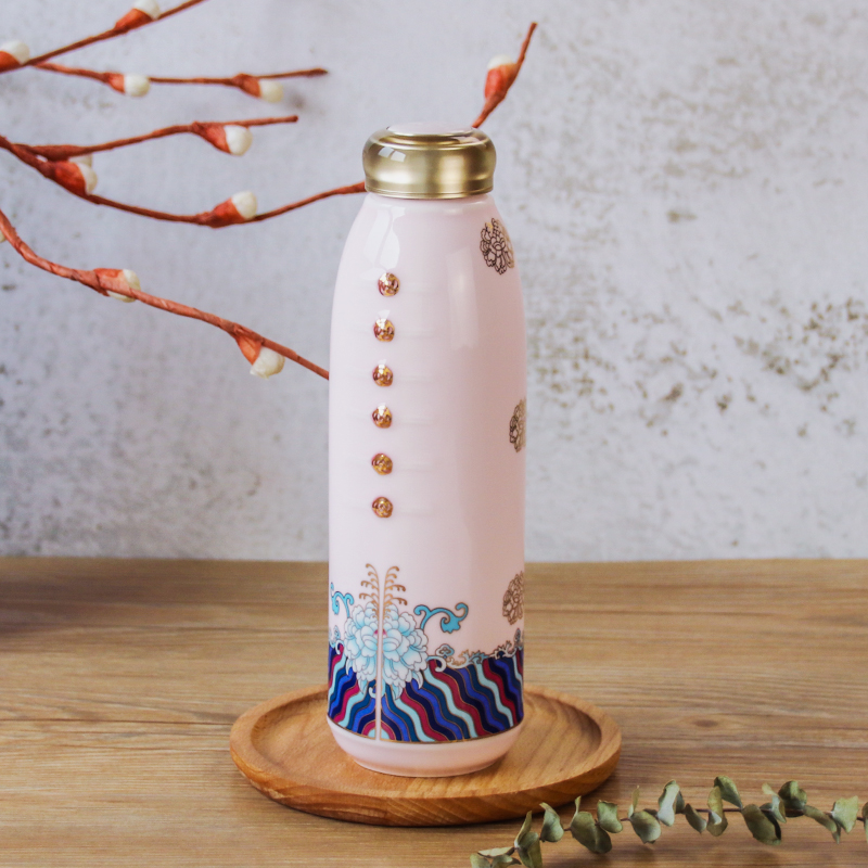 New dry Tang Xuan live porcelain the icing on the cake with a cup of monolayer with cover portable creative ceramic water cup dish deductions