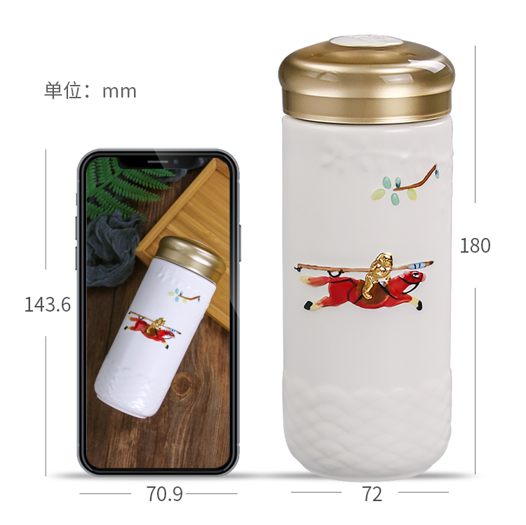 Do Tang Xuan work immediately sealing hou porcelain fine gold coloured drawing or pattern with cup double ceramic water cup men 's and women' s family to send gifts