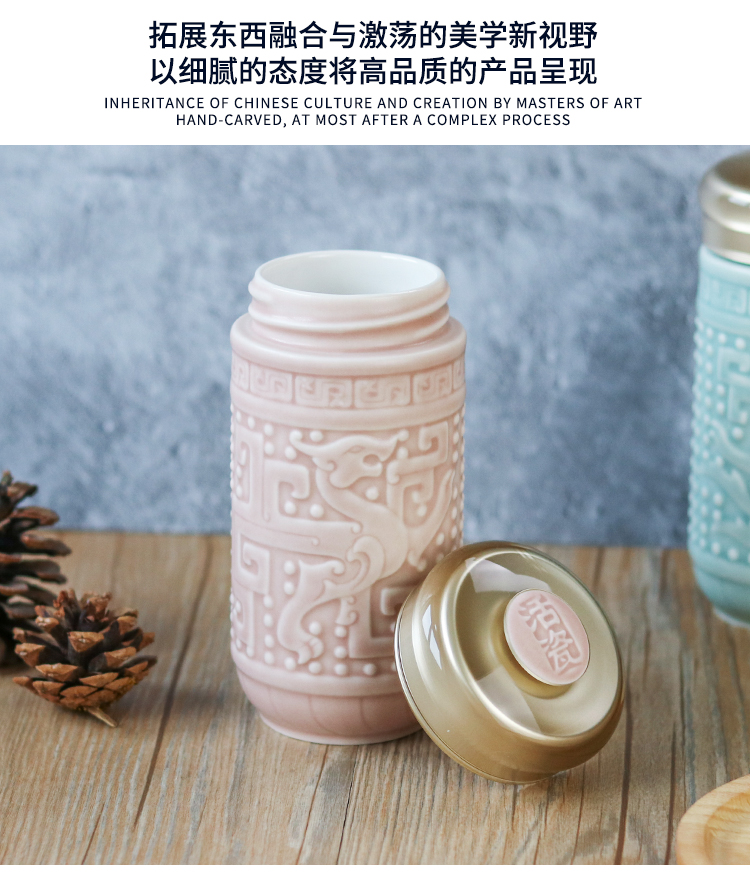 Do Tang Xuan porcelain cup quality goods small longfeng cup with single 330 ml creative ceramic tea cups to send gifts