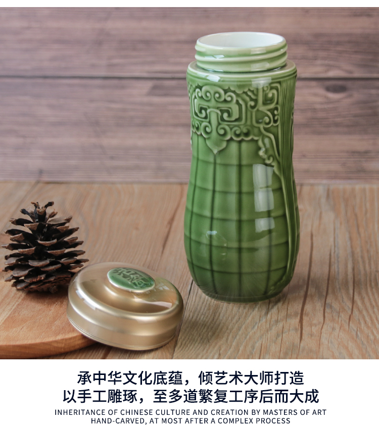 The Done Tang Xuan porcelain cup with a silver spoon in its ehrs expressions using cup with double the leadership gifts ceramic water glass office business company