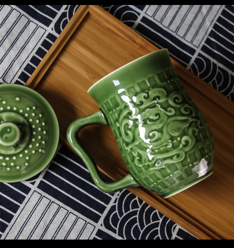 All done Tang Xuan porcelain cup high office tea cup 450 ml creative ceramic water cups with cover