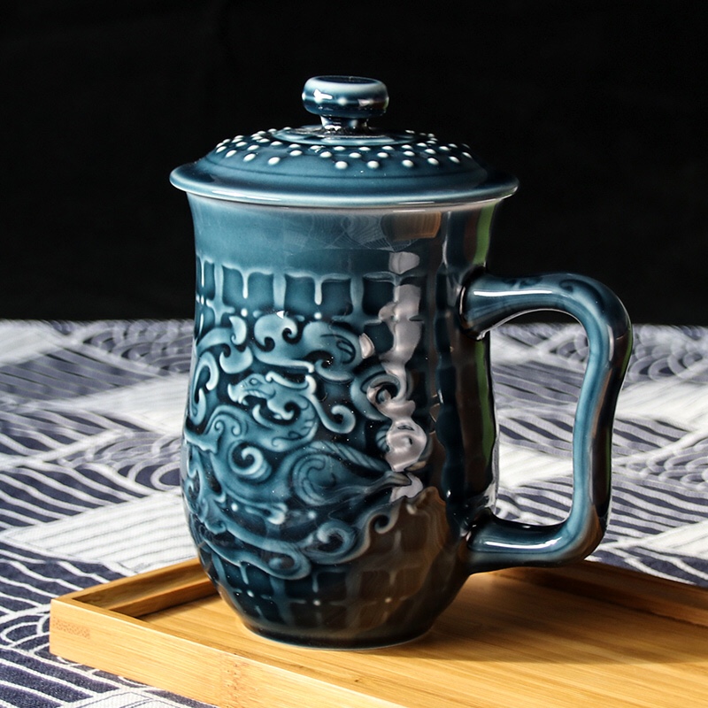 All done Tang Xuan porcelain cup high office tea cup 450 ml creative ceramic water cups with cover
