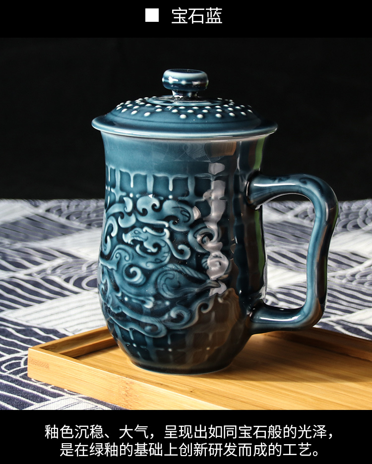All done Tang Xuan porcelain cup high office tea cup 450 ml creative ceramic water cups with cover
