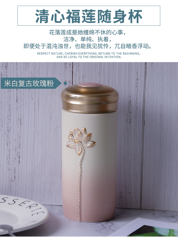 Dry Tang Xuan live China cups and gold call f lotus cup with double 300 ml glass ceramic water lotus cup
