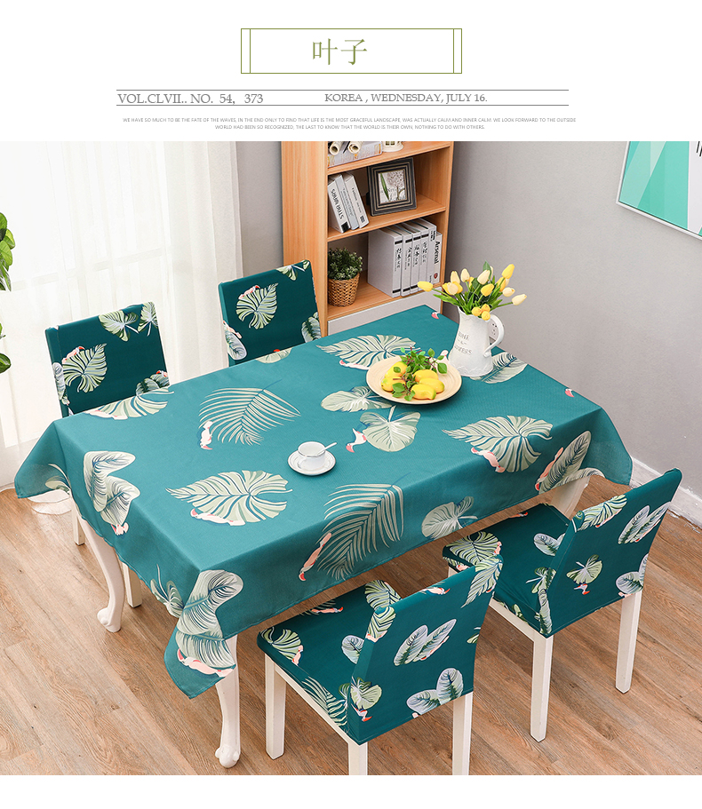 Khăn trải bàn ở Nam Cực vải cotton và vải lanh nhỏ tươi không thấm nước chống vảy dầu không dùng một lần bàn cà phê vải bọc bàn ăn ghế bọc khăn ăn