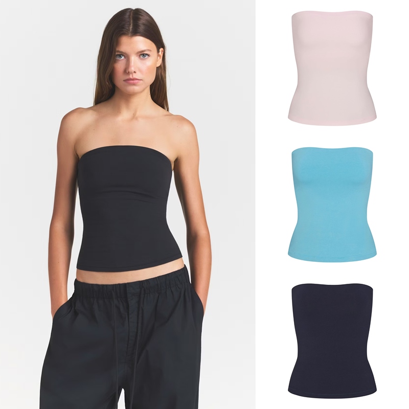 In Stock Now! Skims Cotton Jersey Tube Top Cotton Stretchy Slim-Fit Tube Top Vest In Stock Now! Skims Cotton Jersey Tube Top Cotton Stretchy Slim-Fit Tube Top Vest