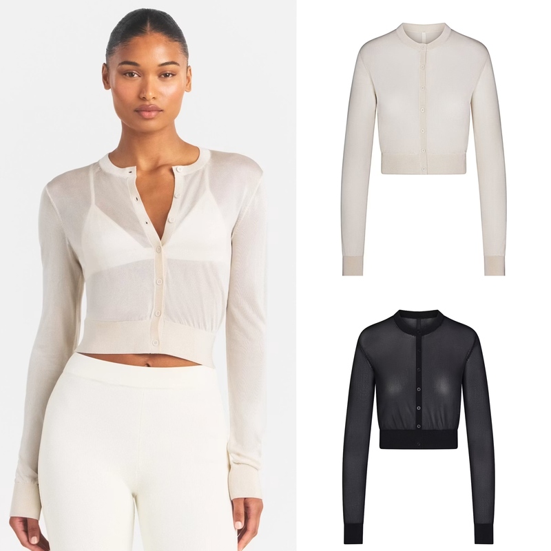New Product Skims Slinky Knit Cardigan Short Jacket Lightweight Knitted Cardigan Long Sleeve Sun Protection