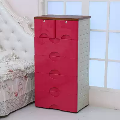 Kangjia wooden top baby clothes storage cabinet storage cabinet plastic drawer cabinet box baby children's wardrobe