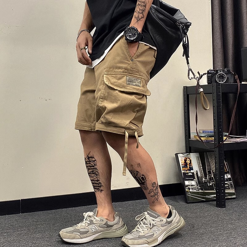 Plus Size 150kg American Retro Work Shorts for Men, Summer Trendy Brand Pure Cotton Cool Casual Mid-Length Shorts for Men
