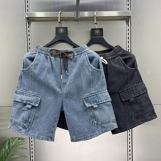 Extra large summer thin workwear denim shorts for men