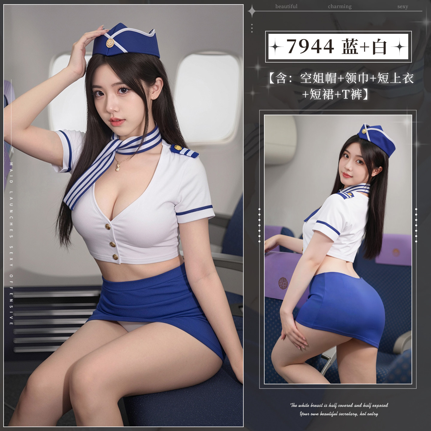Sexy Air Hostess Outfit detail 4