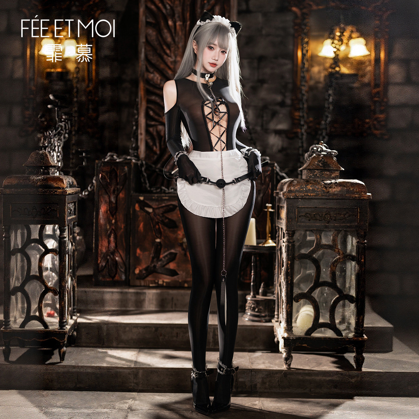 Lace-Up Bodysuit with Crotchless Design detail 3