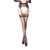 Admire sexy and interesting stockings temptation and flirting black stockings large size long garter stockings passionate uniform suit for women 8362