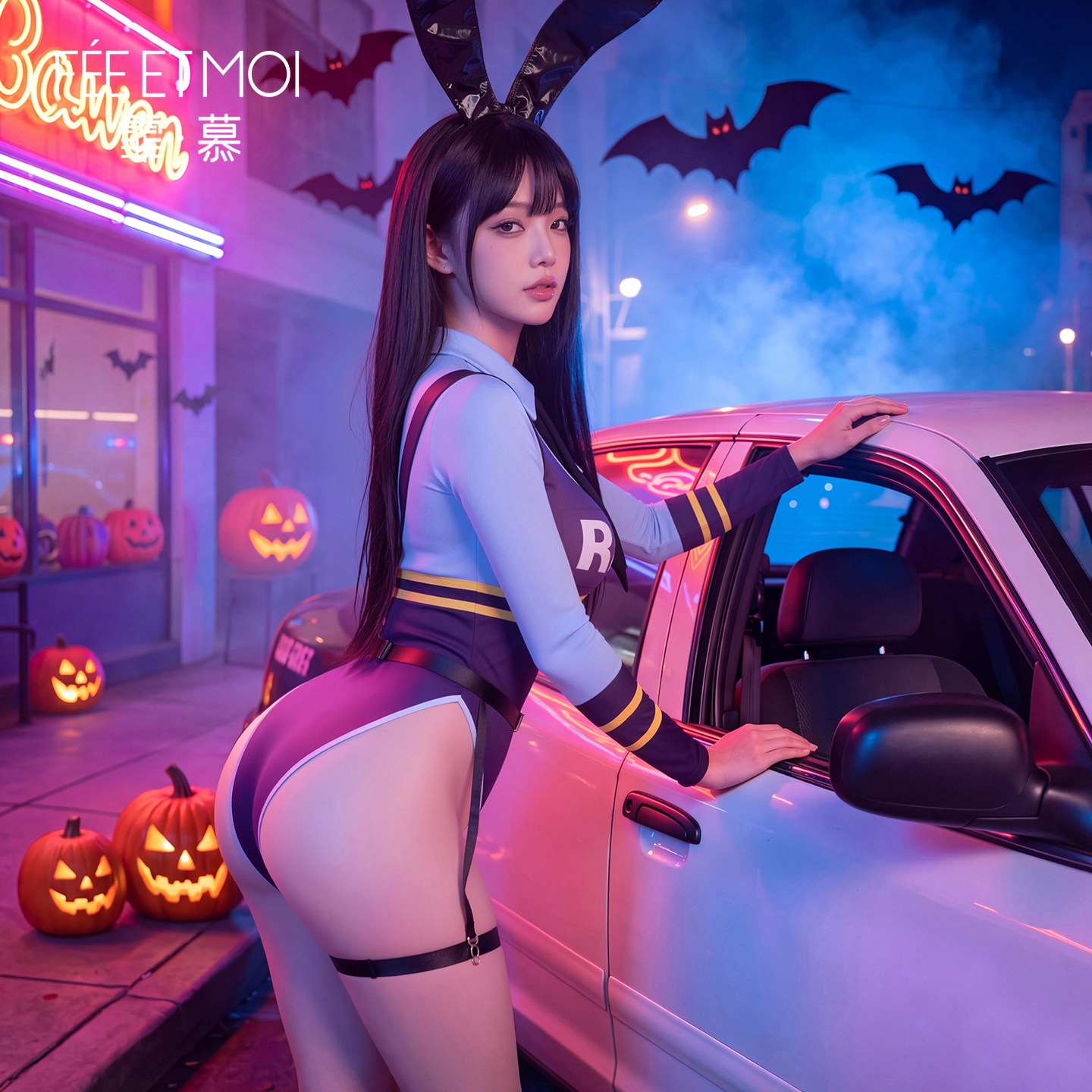 Sinnliches Kaninchen-Instruktor-Kostüm detail 3