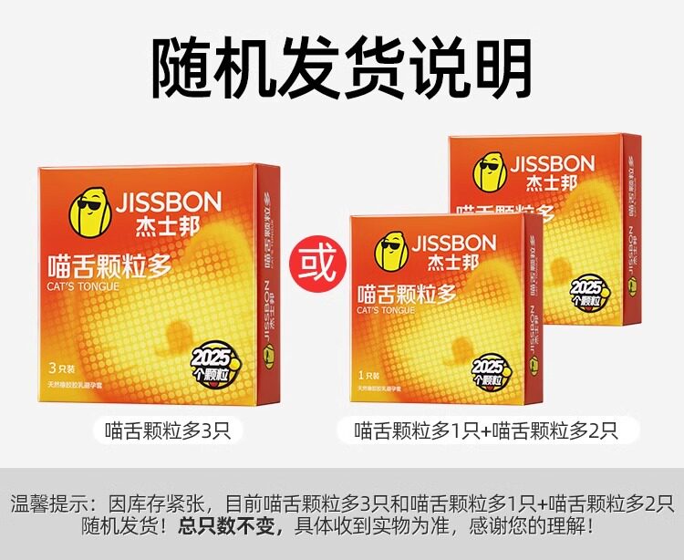 Jissbon Textured Condoms with Spikes, Ultra-Thin Natural Latex, Medium, 3-Pack — detail image 34
