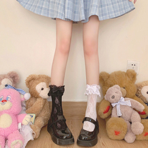 Day Department white lace socks lace jk socks children Summer Loretta Lolita midbarrel socks piling up short socks.
