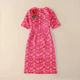 Осеннее элитное платье, европейский стиль, яркий броский стиль, по фигуре, изысканный стиль