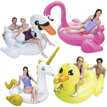 Adult super fire bird Swan big yellow duck Water inflatable mount Floating bed Floating row Unicorn swimming ring