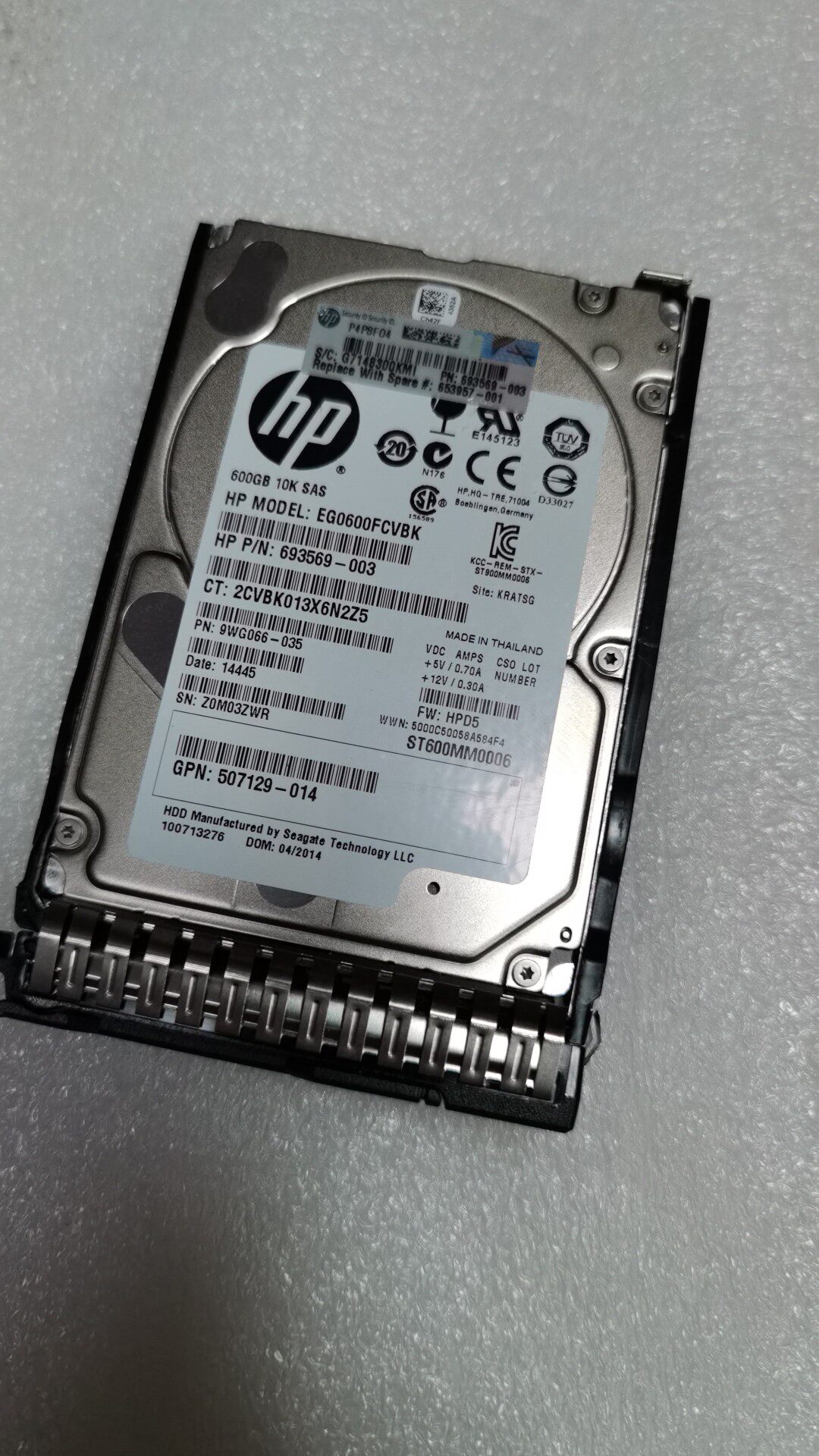 HP HP 652583-B21 server hard disc 600G 10K SAS 2 5 6GB 653957-001