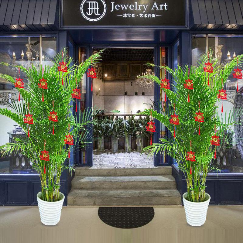 Lantern hanging in Spring Festival basin outdoor New Year's Day scene layout of floating mini-red lantern New Year decoration