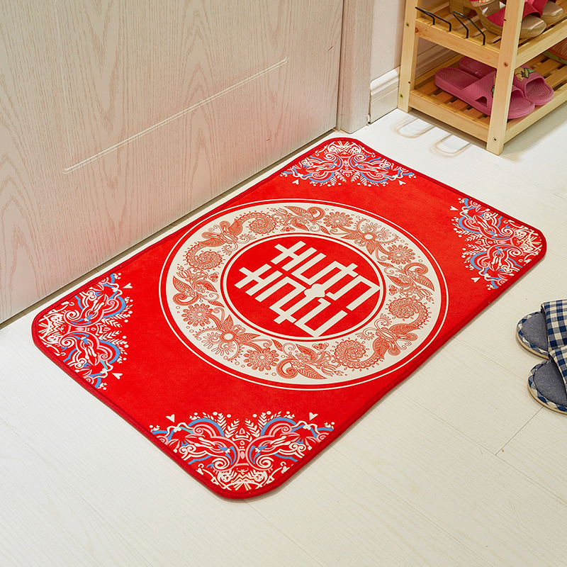 Wedding supplies large brand new room decoration bedroom floor mat carpet door mat wedding room decoration creative word foot cushion