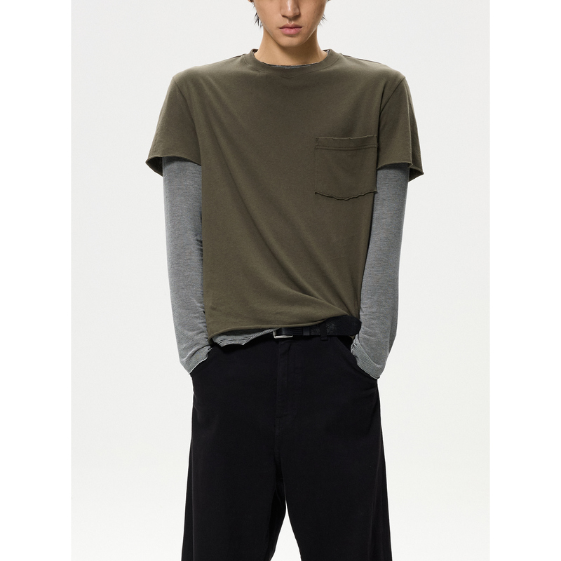 Insait Sober Pocket Tee Lightweight Pocket Rolled Hem Short Sleeve