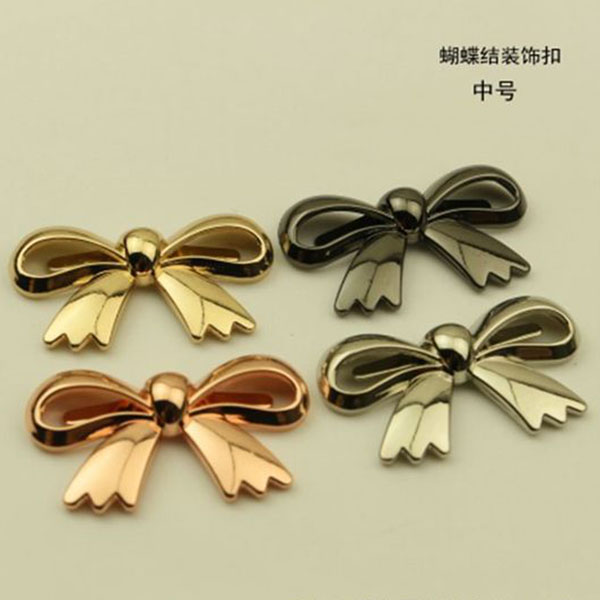 Handmade DIY bag with five gold accessories Decorative Metal Bow Tie Woven Bag Han Edition 100 Hitch Shoes Ornament