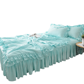 Kaihao korean ruffle lace girls four-piece bed skirt set