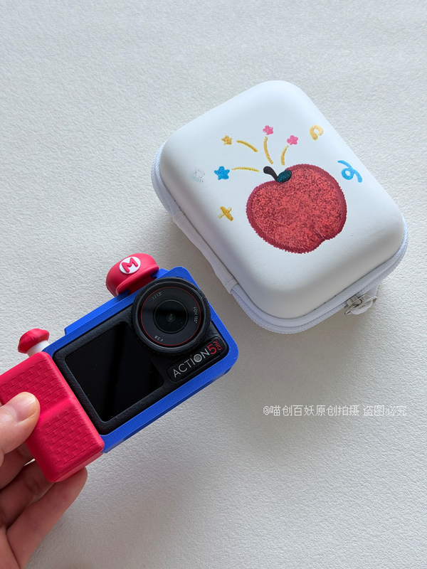 Cute Apple Earphone Data Cable Storage Box Ccd Sports Camera Portable Storage Wired Earphone Pouch