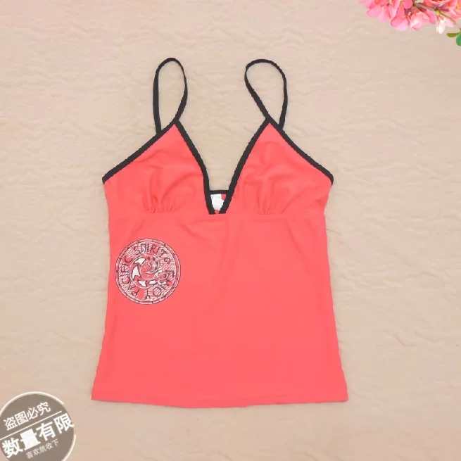Tankini top cover-belly swimsuit, thin split design, adjustable shoulder straps