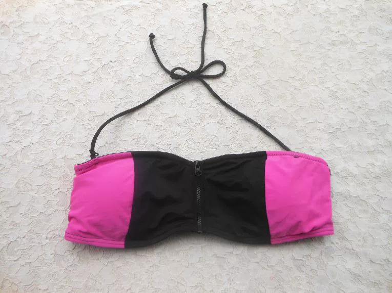 W1164 Áo tắm bikini nhỏ màu hồng / đen chất lượng cao bên ngoài áo tắm bikini tập hợp ngực nhỏ - Bikinis