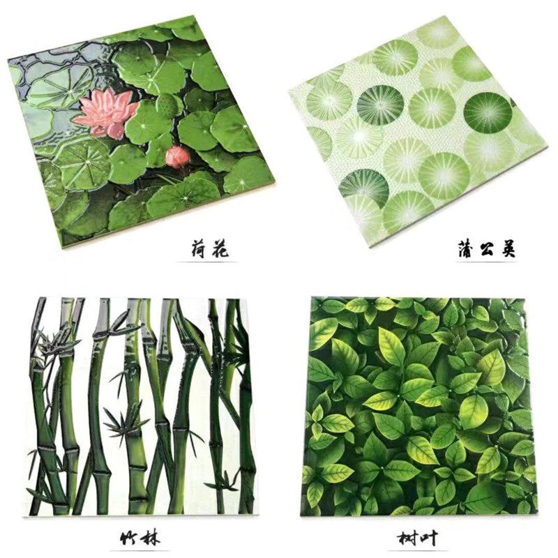 High - grade crystalline tile 300x300 makeup room kitchen magnetic brick leaf bamboo forest leaf - wall tile tile floor tile