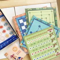 Milu childrens 16-in-one multifunctional board game board game parent-child interactive puzzle early education chess toy board game