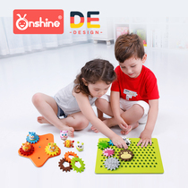 Childrens intellectual development wooden mechanical gear building blocks can be assembled for boys and girls baby early education educational toys