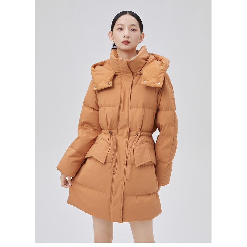 Ailaiyi Mid-Length down Jacket for Women with Detachable Hood, Fashionable, Comfortable, Simple, Stylish, Slimming, Retail Price 1197 Yuan