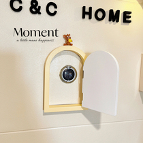 Cute solid wood switch sticker modern simple anti-theft door cat eye cover household socket protective cover beautification decoration