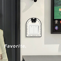 Bow tie switch frame cover socket protective cover beautify the ugly switch decorative wall sticker switch sticker modern and simple