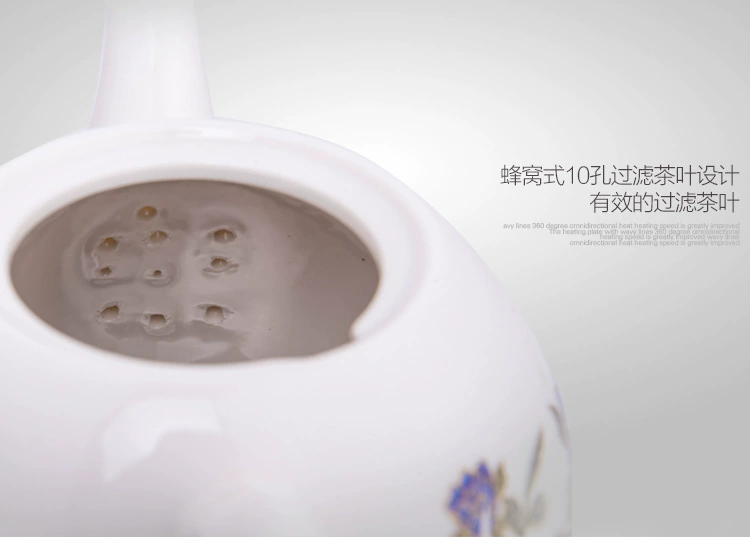 Jingdezhen ấm đun nước gốm thay đổi màu gốm hoa mẫu đơn ấm đun nước điện tự động tắt trà