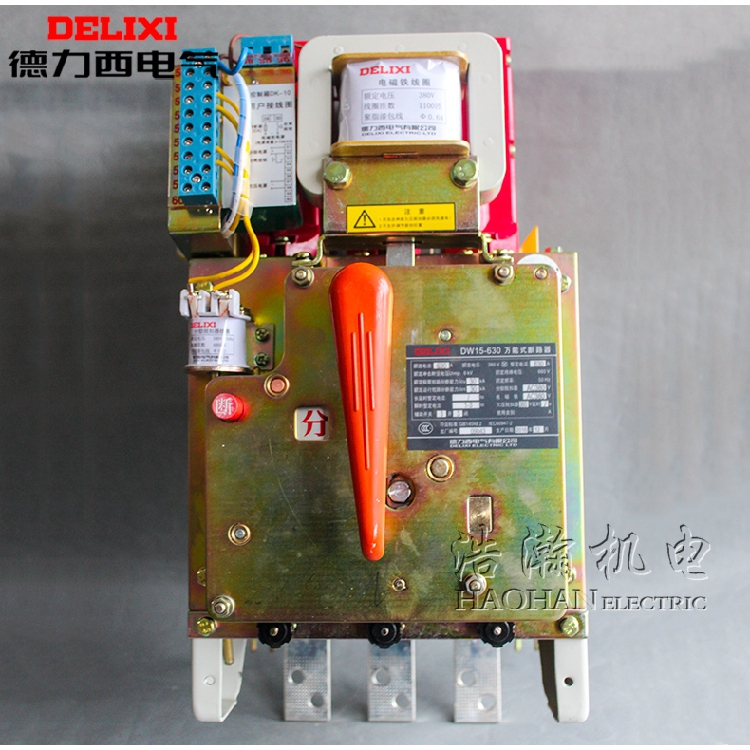 China Delixi DW15-63 million Circuit breaker 200A400A500A thermal electromagnetic type 220V380V