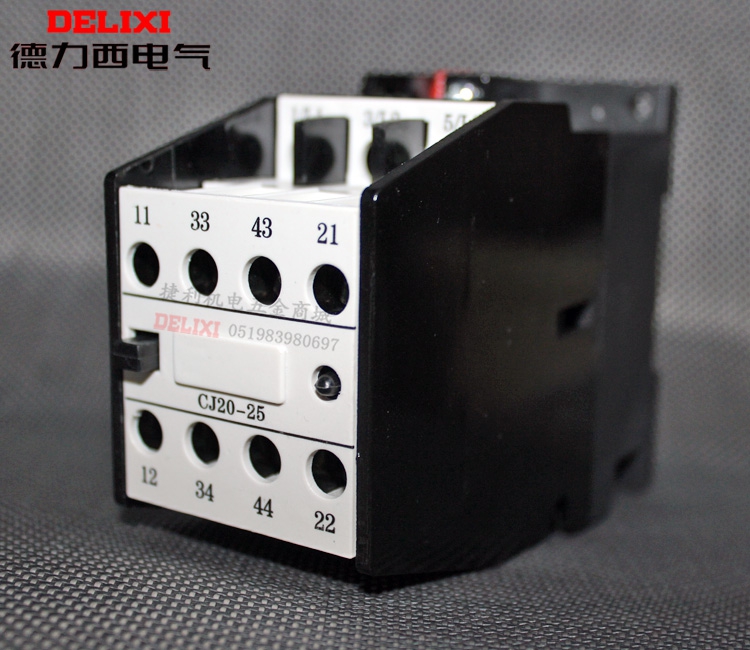 Delixi CJ20-25A AC contactor 220V380V110V36V and other voltages two normally open two normally closed