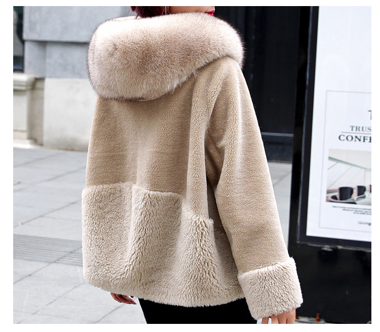 羊剪绒短款女外套皮草新款2018颗粒绒羊毛海