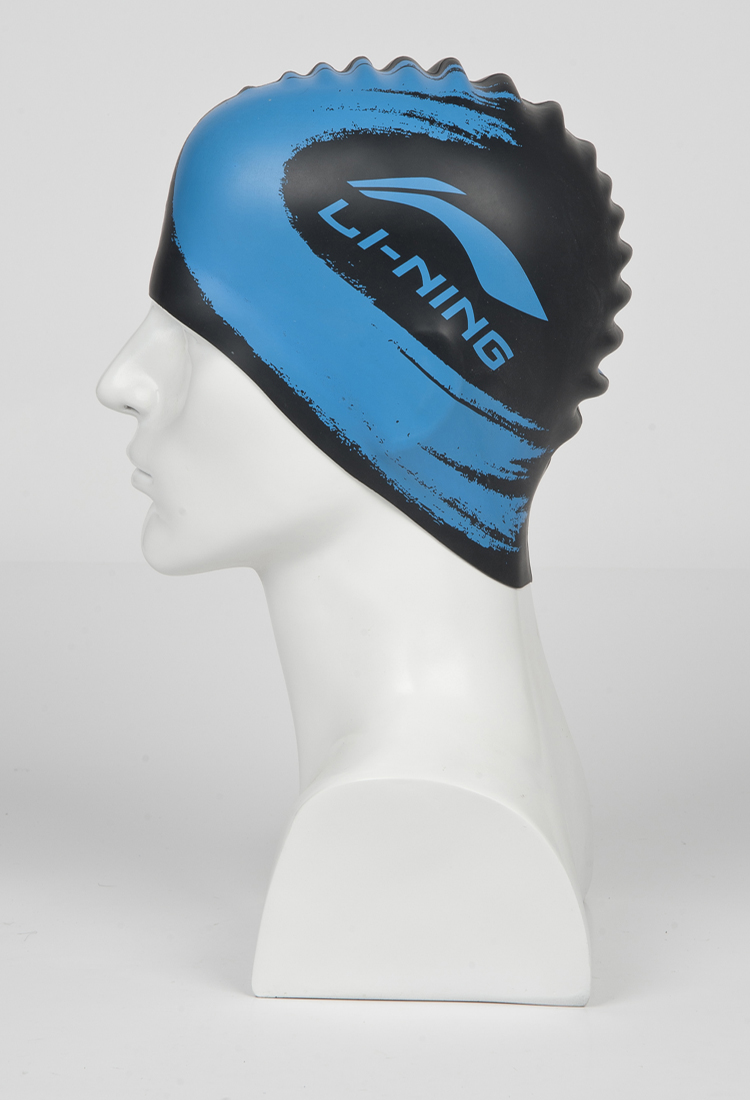 Mũ bơi Li Ning nam và nữ trẻ em người lớn thời trang bình thường silicone không thấm nước mui xe trượt in mũ bơi chuyên nghiệp 	mũ bơi speedo cho bé	