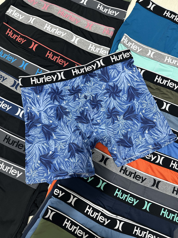 Hurley Men's Boxer Briefs, Breathable, Comfortable, Sports, Fitness, Quick-Drying, Breathable, Fashionable California Sports Brand