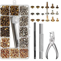 Set of double-sided rivets with punching pliers double-hat nails double-sided rivets in various sizes and colors good items