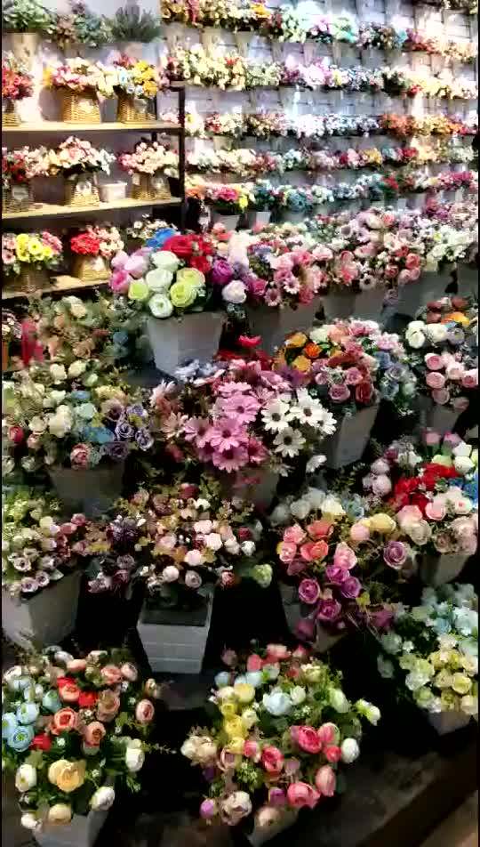 30cm Rose Pink Silk Peony Artificial Flowers Bouquet 5 Big Head And 4