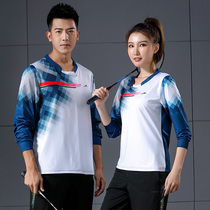 (Quick Dry) Volleyball suit Set Mens Pants Long Sleeve Badminton Clothing Autumn and Winter Couple Tennis Sportswear