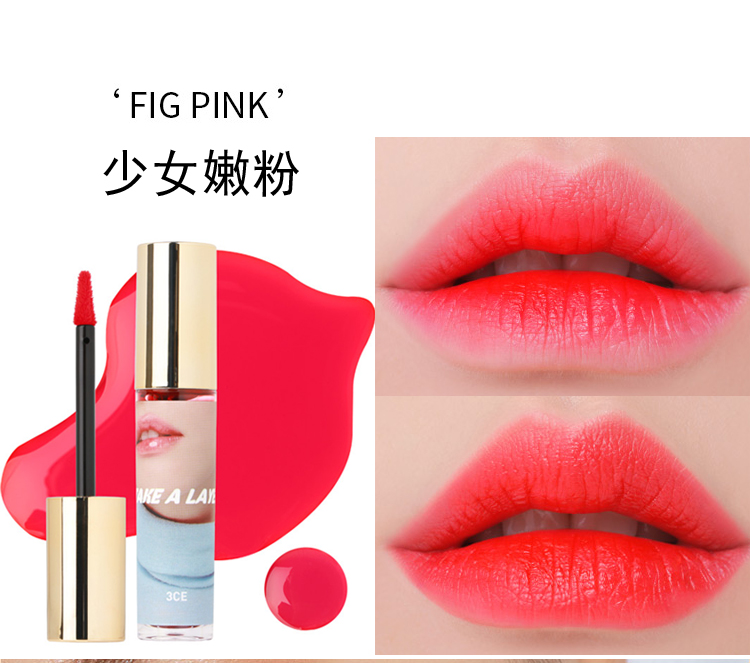 3ce nhuộm môi dạng lỏng TAY A LAYER tin đồn lip glaze dưỡng ẩm nhẹ màu môi cắn môi #iron đỏ - Son bóng / Liquid Rouge 	son bóng ko màu	