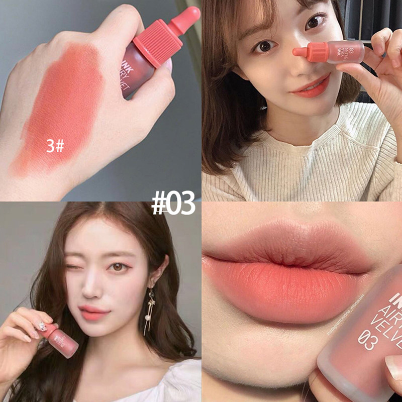 Fili Fila INK airy matte velvet ink lip glaze Lip rose Coral 03 Focus red 01