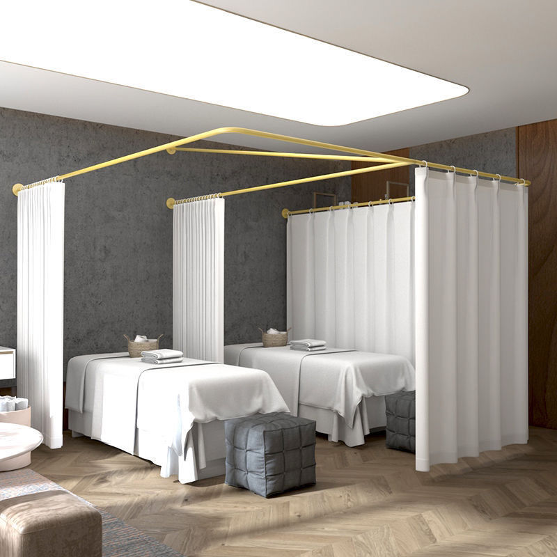 Beauty Salon Beauty Bed E-Shaped Iron Partition Curtain Curtain Gauze Curtain Rod Health Center Physiotherapy Bed Curtain Support Frame